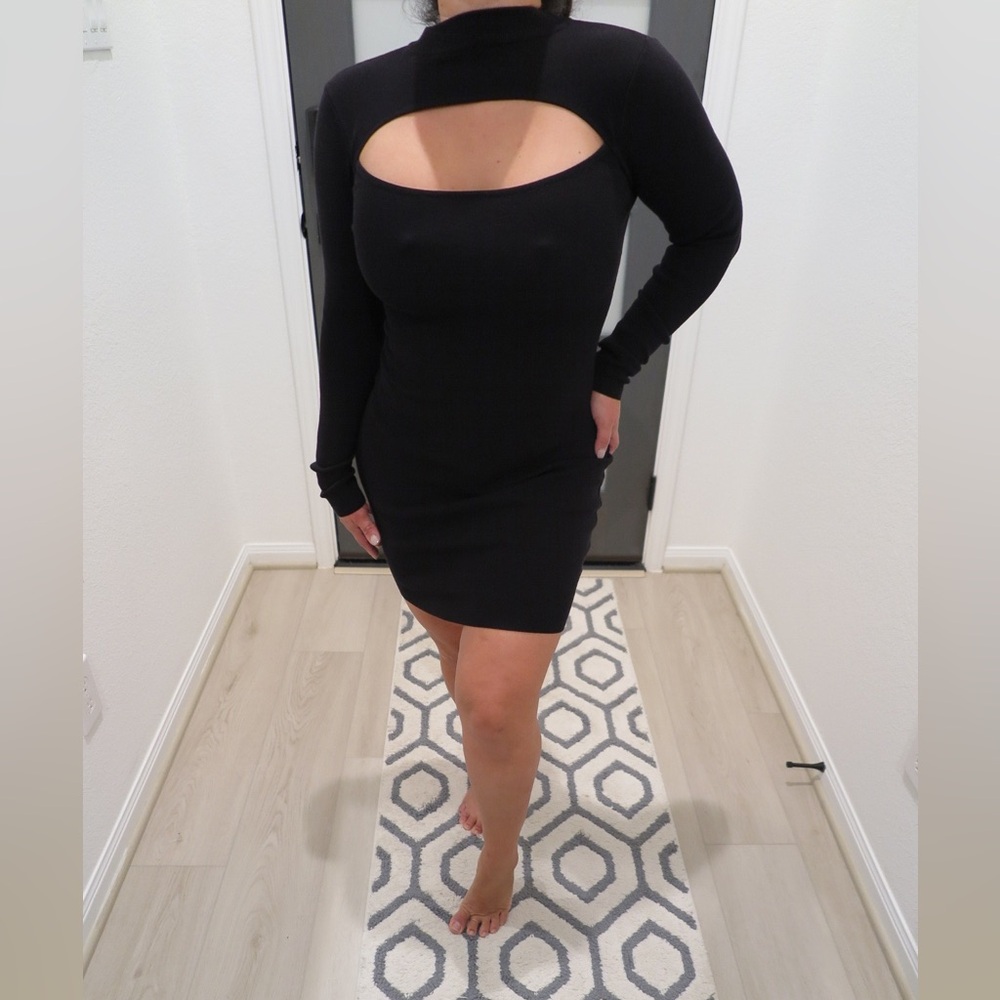 Black Cut Out Women's Dress